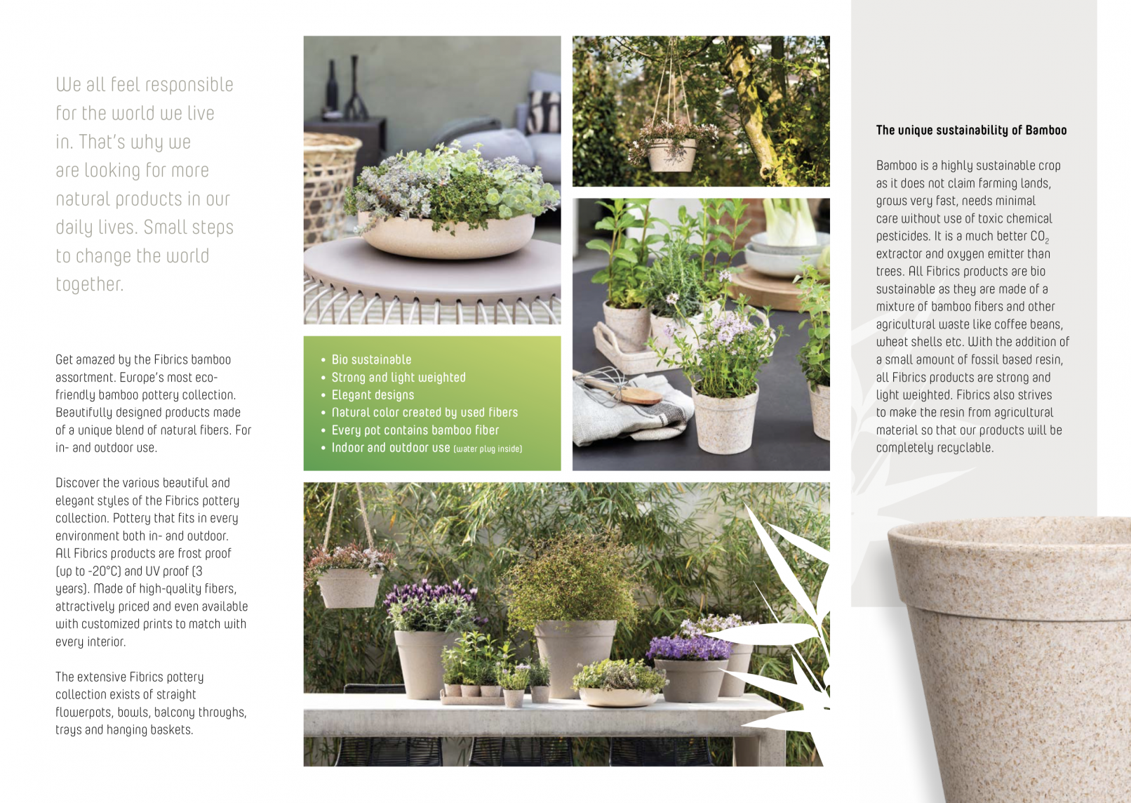 Eco-friendly bloempotten Fibrics